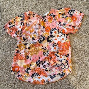 Floral Top - Pink and Orange